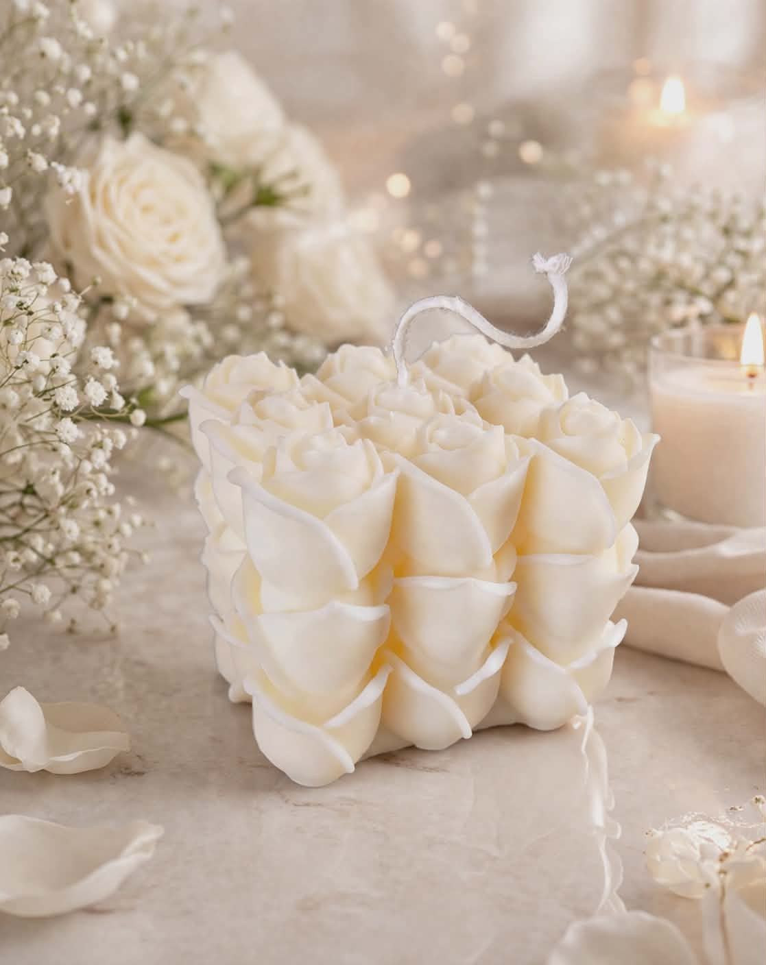 Cube Rose 100% Ecological Natural Soy Wax Candle