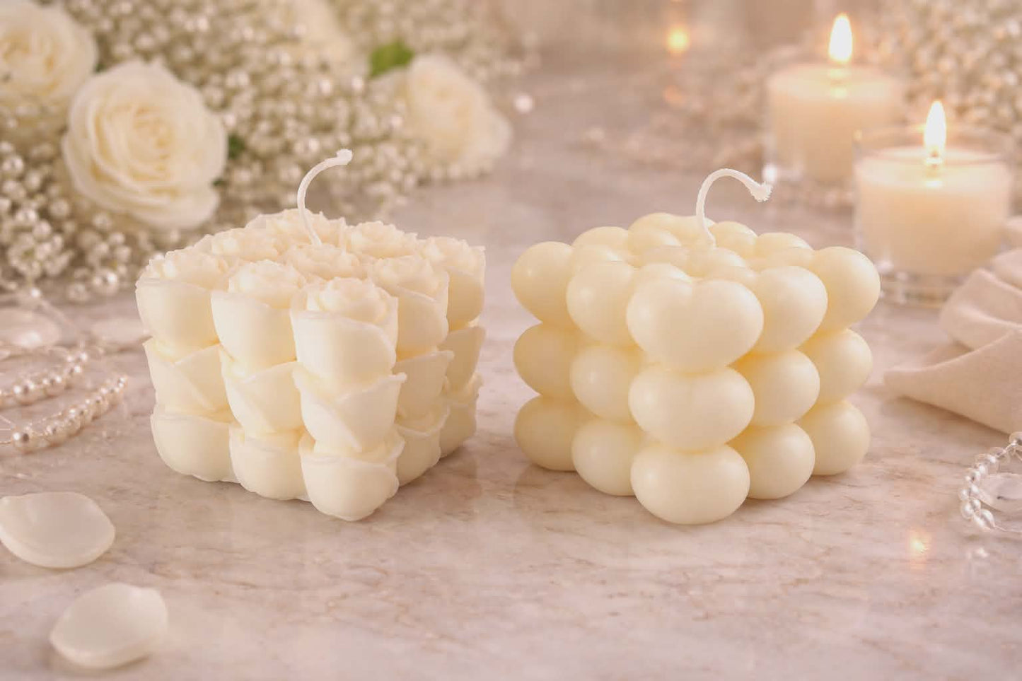 Cube Rose 100% Ecological Natural Soy Wax Candle