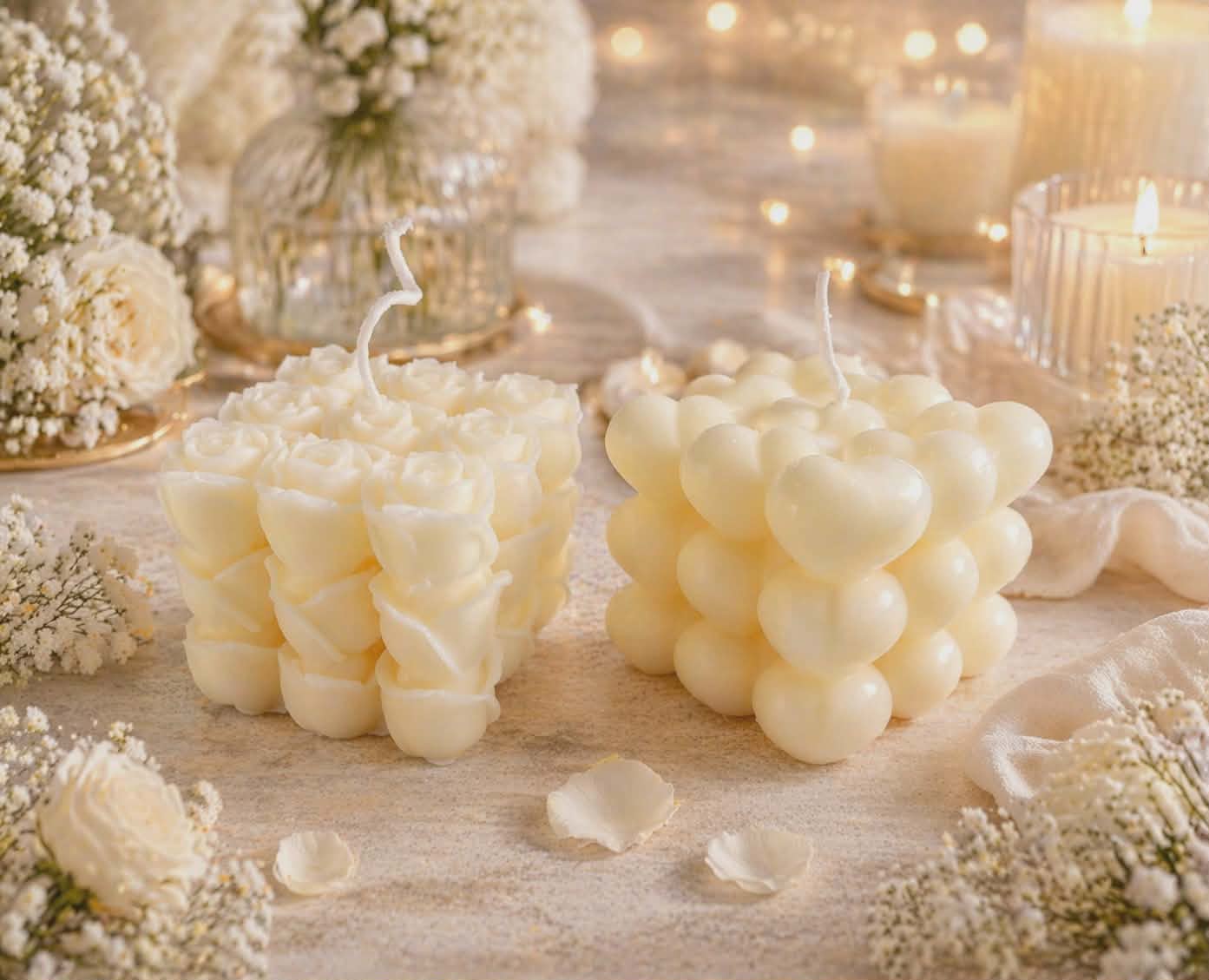Cube Rose 100% Ecological Natural Soy Wax Candle